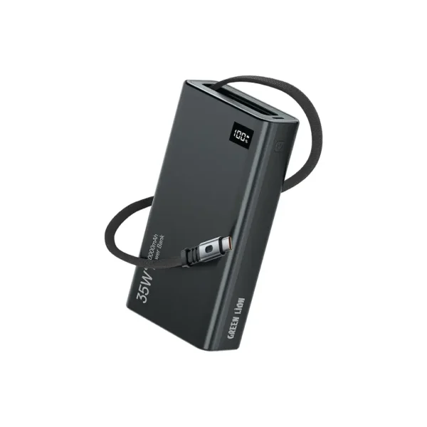 پاوربانک جمع‌شونده 35 واتی 20000 میلی‌آمپر گرین Green Lion Retractable 35W 20000mAh PowerBank