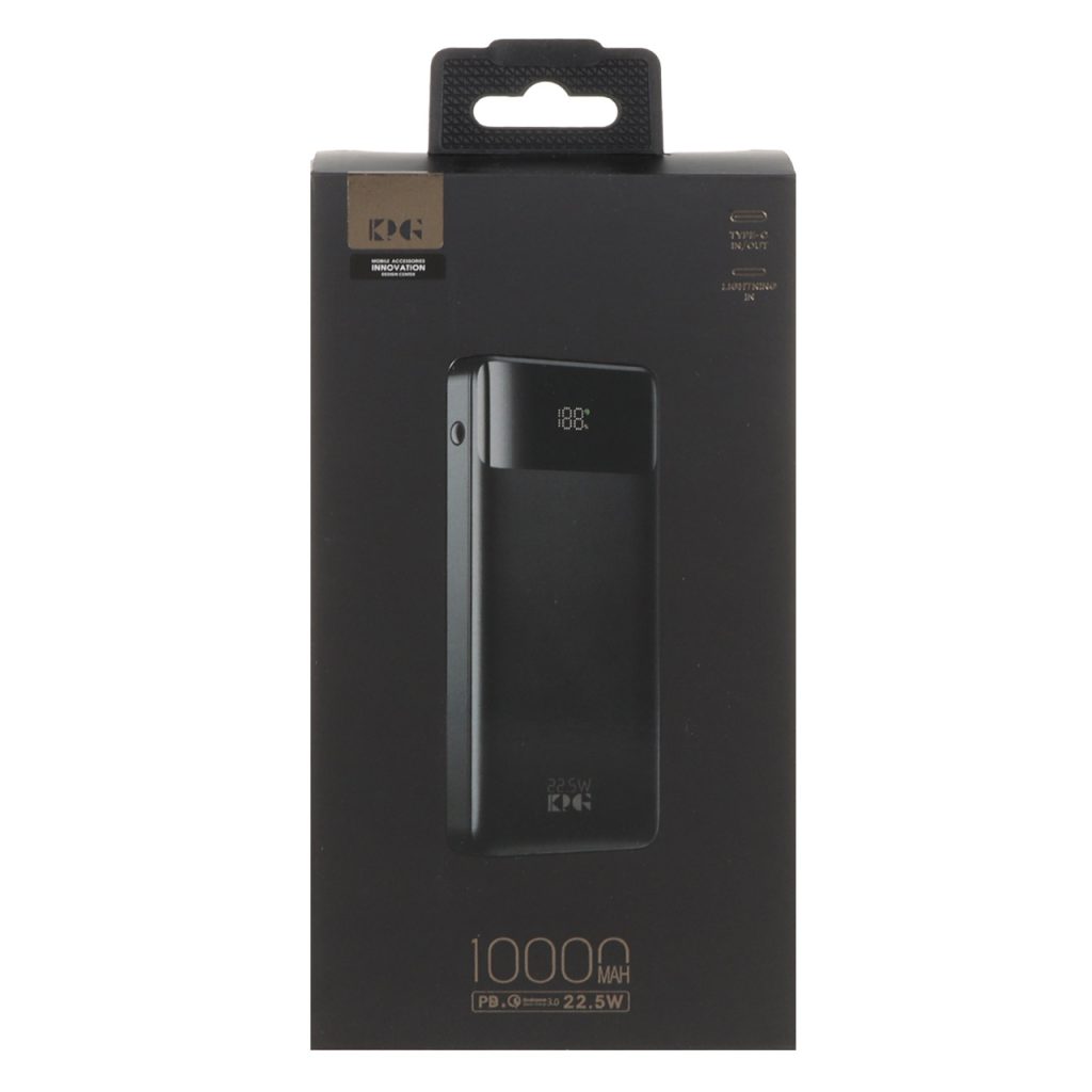 پاوربانک (PD و فست شارژ) KPG 22.5W 10000mAh مدل KPG-108 – مشکی