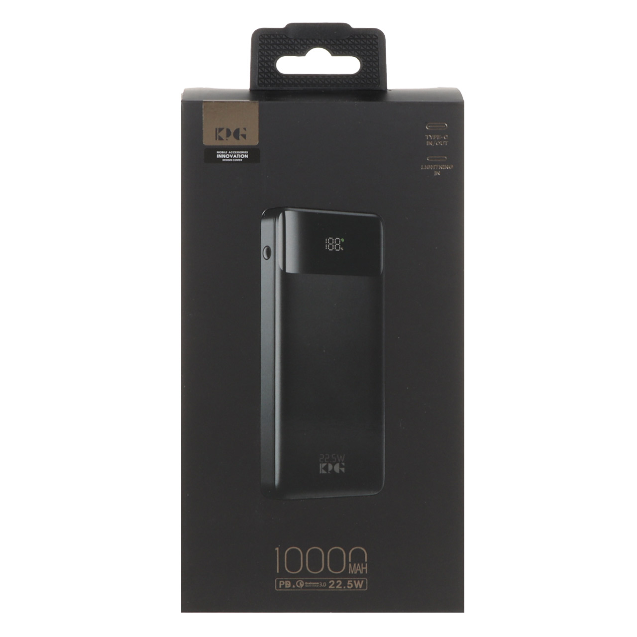 پاوربانک (PD و فست شارژ) KPG 22.5W 10000mAh مدل KPG-108 – مشکی